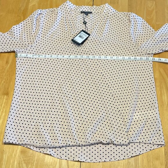 NWT ADRIANNA PAPELL Coral Blouse Cross Over Bouffant Sleeve Women's Large, FLAWS - Picture 14 of 16